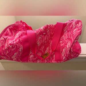 Victoria's Secret PINK - Marbled Swirl Pink & White Duffle Bag - NWT - Unused